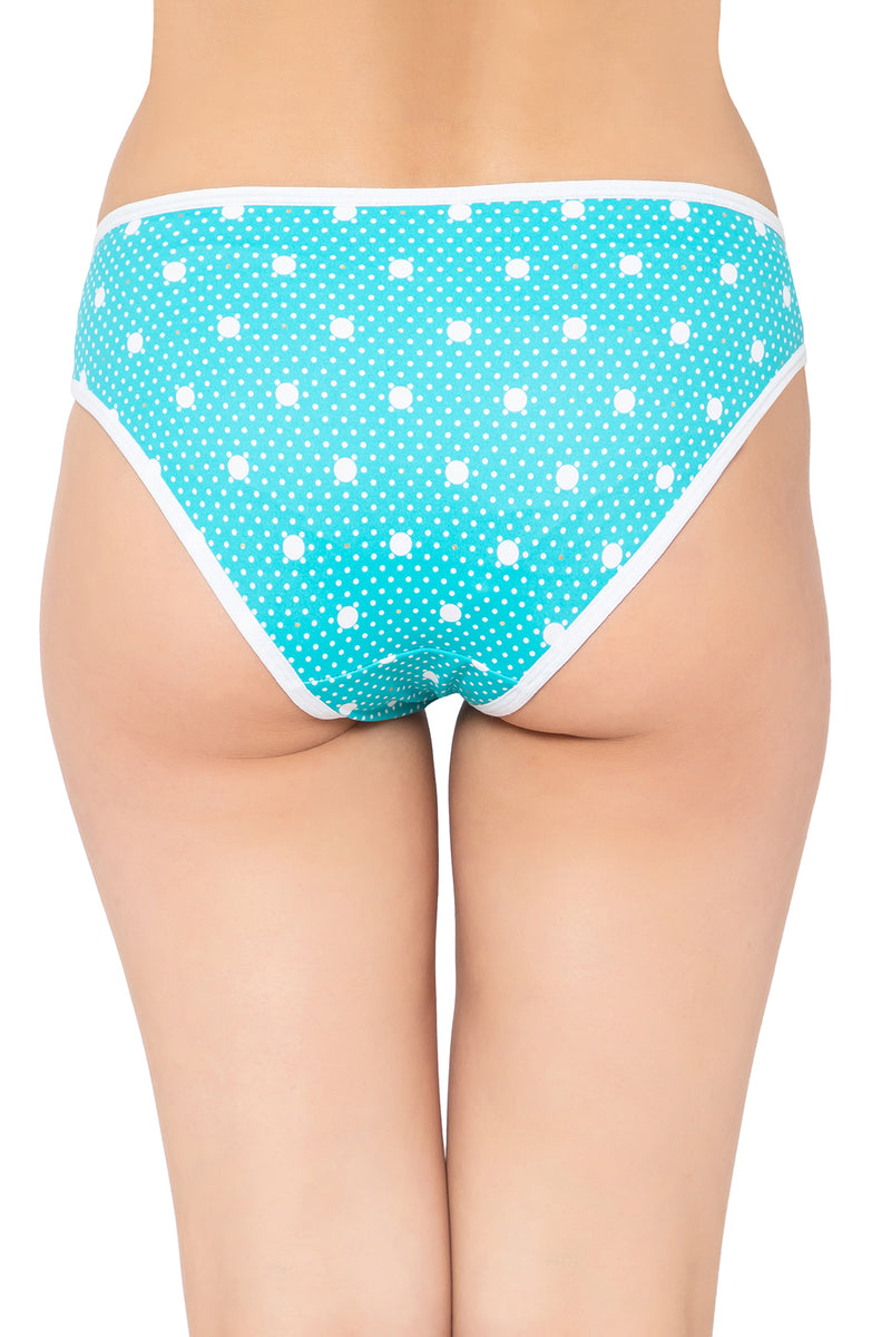Clovia Women's 100% Cotton Low Waist Inner Elastic Bikini Panty in Blue