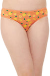 Low Waist Fruit Print Bikini Panty in Orange - Cotton