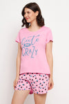 Print Me Pretty Top & Shorts Set in Pink - 100% Cotton