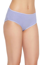 Mid Waist Butterfly Print Hipster Panty in Lavender - Cotton