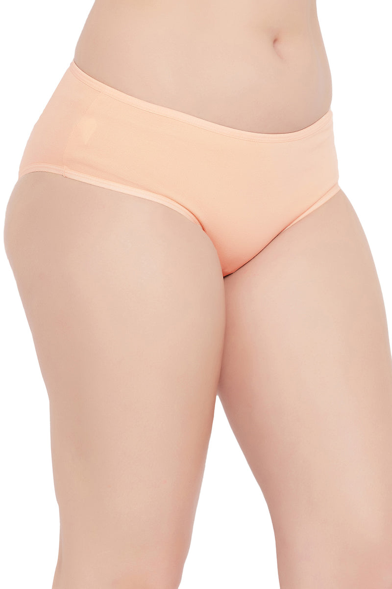 Mid Waist Hipster Panty in Peach Colour - Cotton