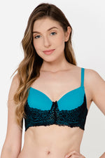 Padded Underwired Full Cup Multiway Bra in Turquoise Blue