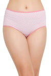 High Waist Printed Hipster Panty in White - Cotton