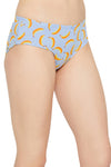 Mid Waist Fruit Print Hipster Panty in Baby Blue with Inner Elastic - Cotton