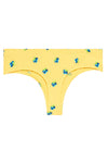 Low Waist Fruit Print Thong in Yellow with Inner Elastic - Cotton