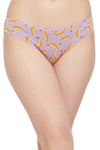Low Waist Fruit Print Bikini Panty in Lilac with Inner Elastic - Cotton