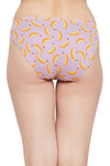 Low Waist Fruit Print Bikini Panty in Lilac with Inner Elastic - Cotton