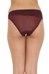 Low Waist Printed Bikini Panty in Maroon- Lace & Powernet With matching BR1949R09