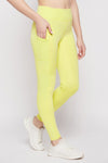 High-Rise Active Tights in Neon Green with Side Pocket