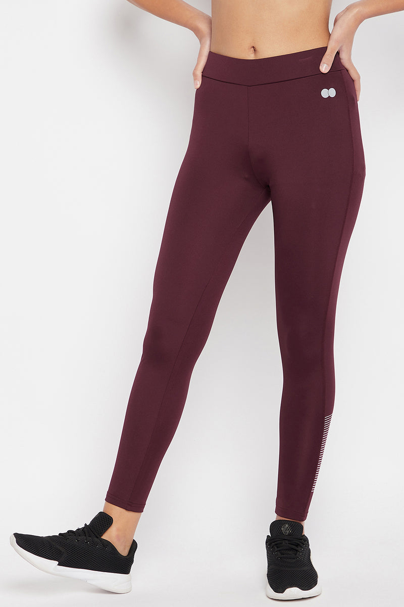 Buy Snug-Fit High Rise Active Skirt with Attached Tights in Plum
