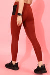 High-Rise Active Tights in Red with Side Pockets