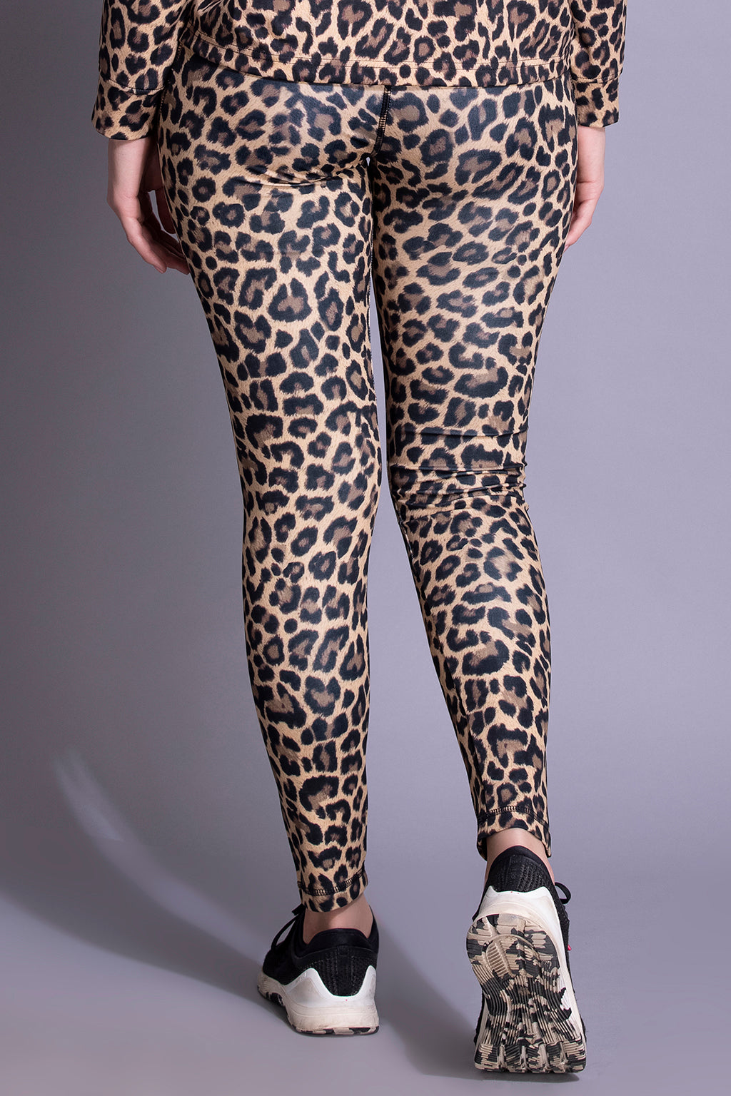 Brown Zebra Print Leggings, Trousers