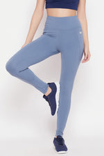 High Rise Ankle-Length 3 Pocket Active Tights in Powder Blue