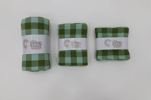 The Indian Towel Company - 2 Bath Towel, 2 Hand Towel & 4 Face Towel Combo - Sage Green