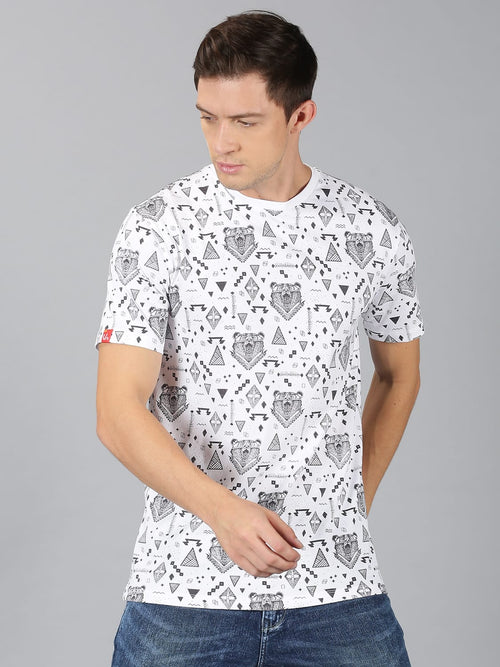 Men T-Shirt Printed Cotton Perfect Fit