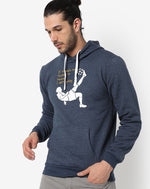 Campus Sutra Men's Solid Blue Printed Regular Fit Sweatshirt Full Sleeve | Cotton Sweatshirt | Casual Sweatshirt For Man | Western Stylish Sweatshirt For Men