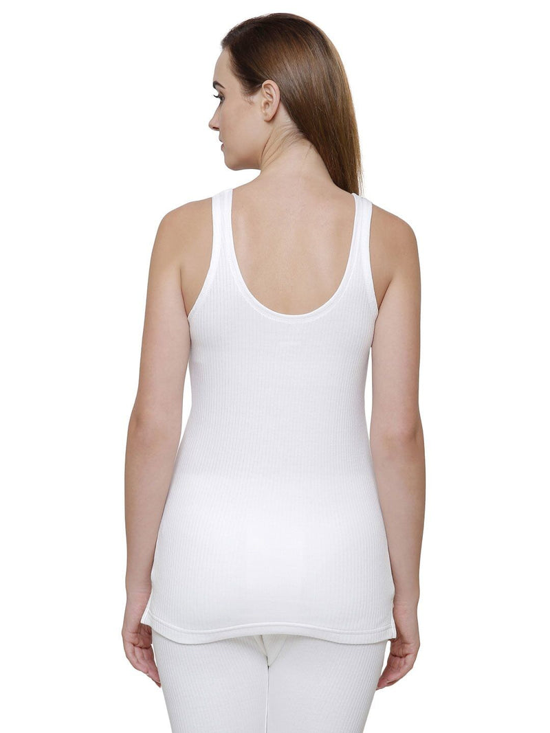 Dyca Womens Thermal Tops Round Neck Sleeveless Pack Of 1-Off White