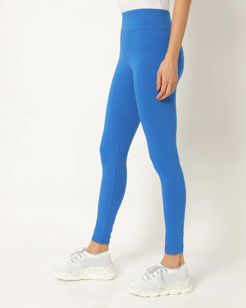 Adorna Women's Stretchable Leggings - Royal Blue