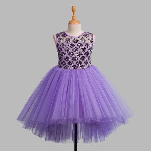 Toy Balloon Kids Icy Lavender Hi-Low girls party wear dress