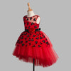Toy Balloon Kids Andy Red Hi-Low girls party wear dress