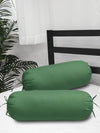 Clasiko Cotton Bolster Covers Set Of 2 300 TC Green