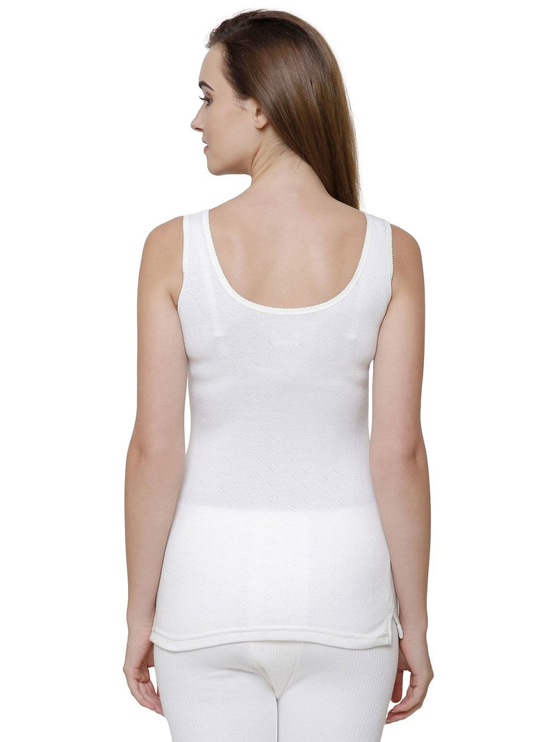 Bodycare Womens Assorted Thermal Tops Round Neck Sleeveless Pack Of 1-White