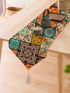 Ethnic Box Printed Cotton Canvas Table Runner ( 13 x 60 Inches with Tassel )