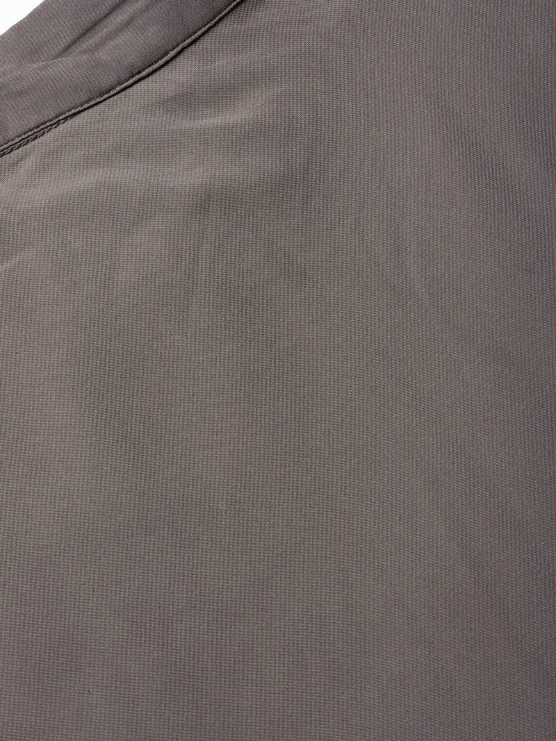 Juniper Grey Chanderi Printed Kurta With Solid Skirt