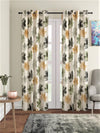 Home Sizzler 2 Piece 3D Maple Eyelet Rush Polyester Curtain Set