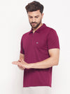 White Moon Men Dry fit Sports Gym Polo T shirt- (Mehroon)