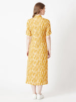 Look After Yourself Shirt Dress Multicolor-Base Yellow