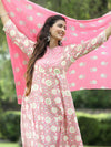 Juniper Women's Seagreen Cotton Cambric Festive Printed Kurta Set