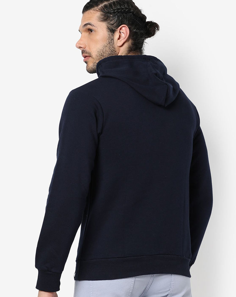 Campus Sutra Men's Dark Indigo Blue Printed Winter Wear | Full Sleeve | Cotton Sweatshirt | Casual Sweatshirt For Man | Western Stylish Sweatshirt For Men