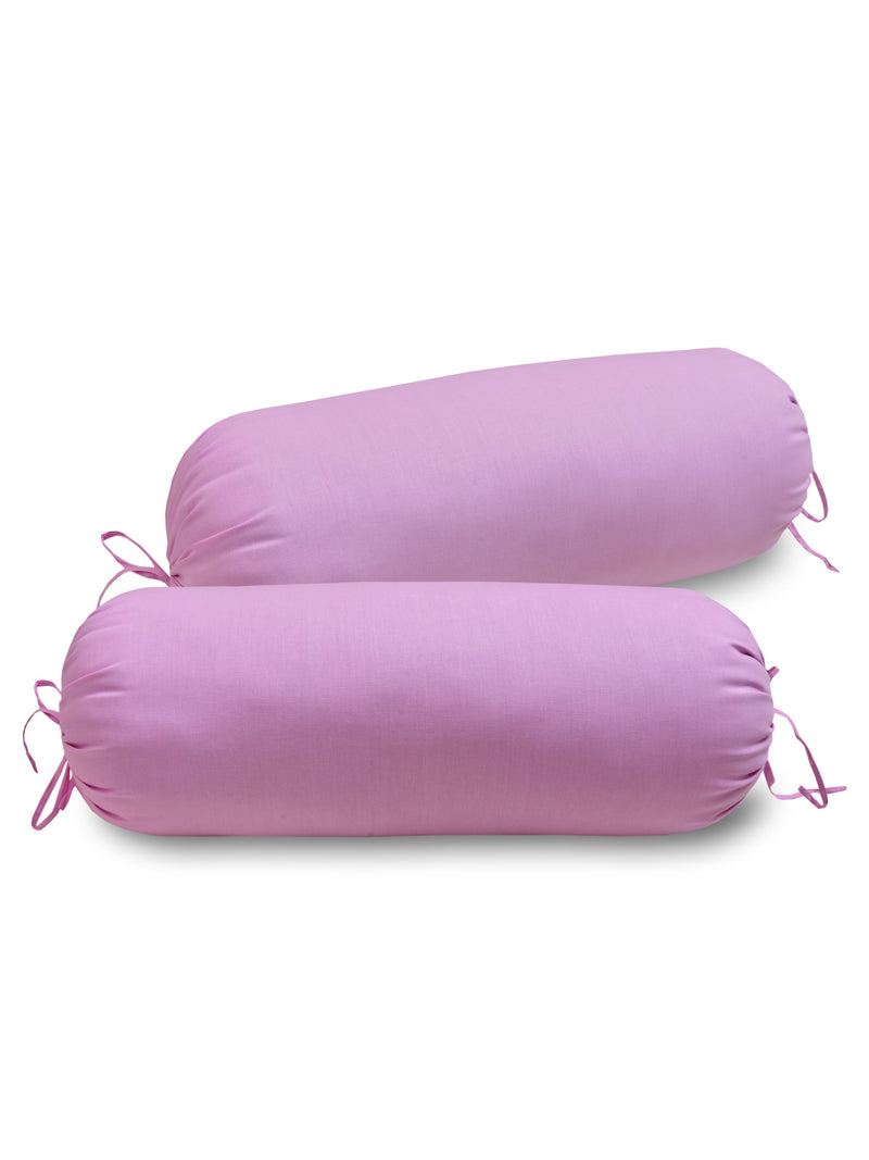 Clasiko Quality Cotton Bolster Covers Set Of 2 300 TC Pink