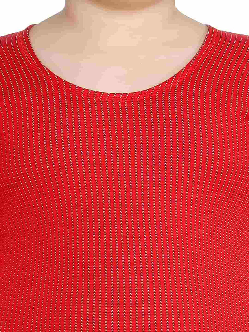 Bodycare Unisex Sets Round Neck Full Sleeves Pack Of 1-Red