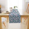 Blue Tulip Printed Cotton Canvas 6 Seater Table Runner (13 x 72 Inches)
