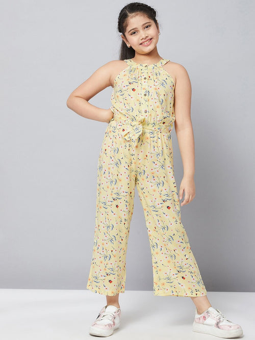 Girl's Trends Printed Jumpsuit Yellow