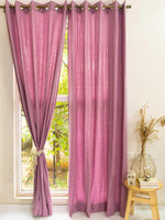 Dusty Lavender Solid Linen Curtains (Single Piece) - Door