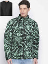 Setllar Tropical Print Green Color Reversible Quilted Men Jacket