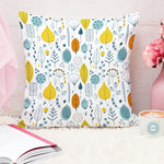 Set of 5 White Floral Printed Square Cushion Covers