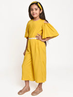 Jelly Jones Yellow lace emblished culotte with cold shoulder top
