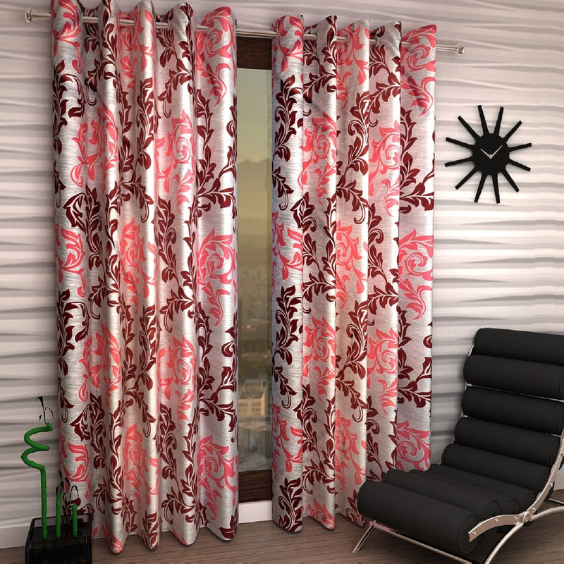 Home Sizzler 2 Piece Shown Eyelet Polyester Curtain Set