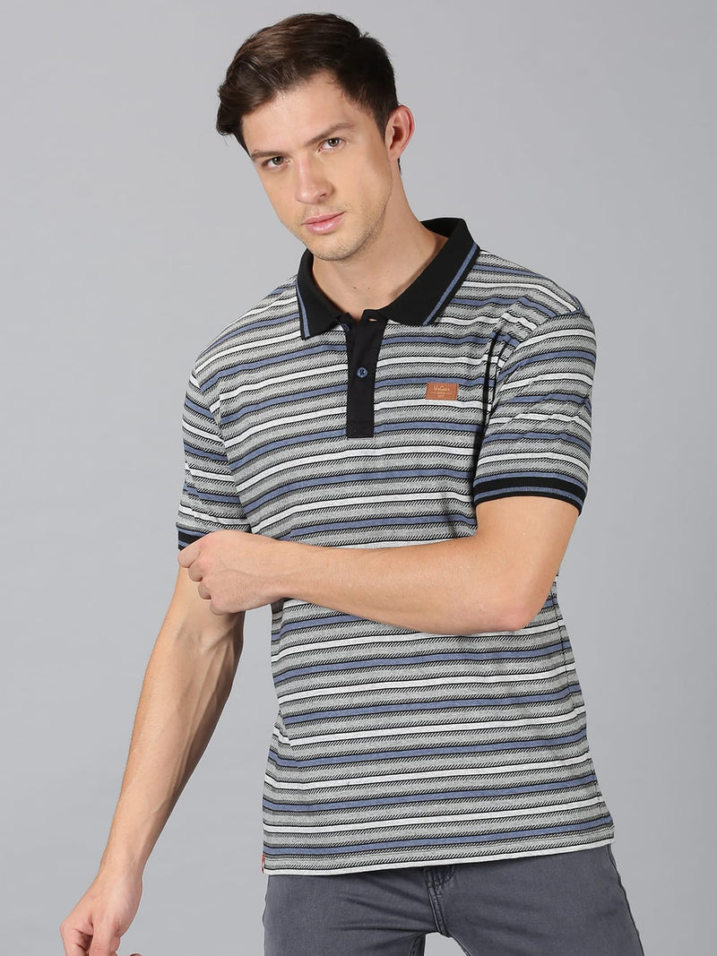 Men T-Shirt Stripes Cotton Foot