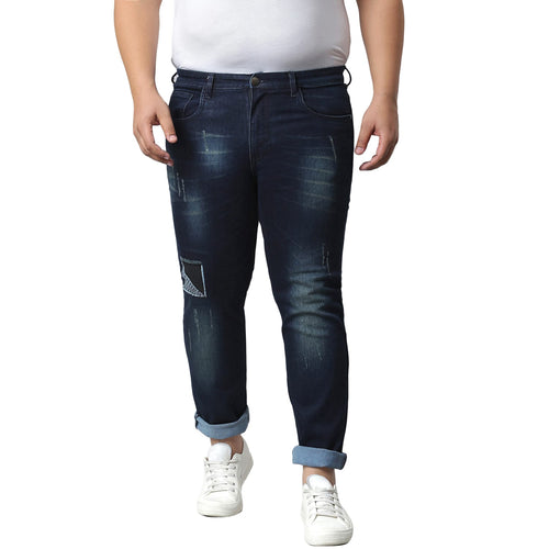 Instafab Road Rabbit Plus Men Front Patch Stylish Casual Denim Jeans