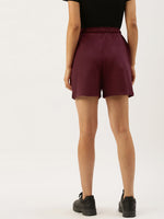 Women Maroon Active Essential Shorts