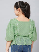Girl's Curve Pro Solid Top Green