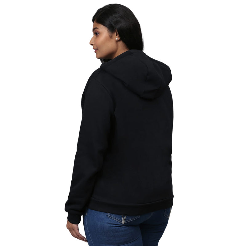 Instafab Threadless Plus Size Women Printed Stylish Casual Hooded Sweatshirts