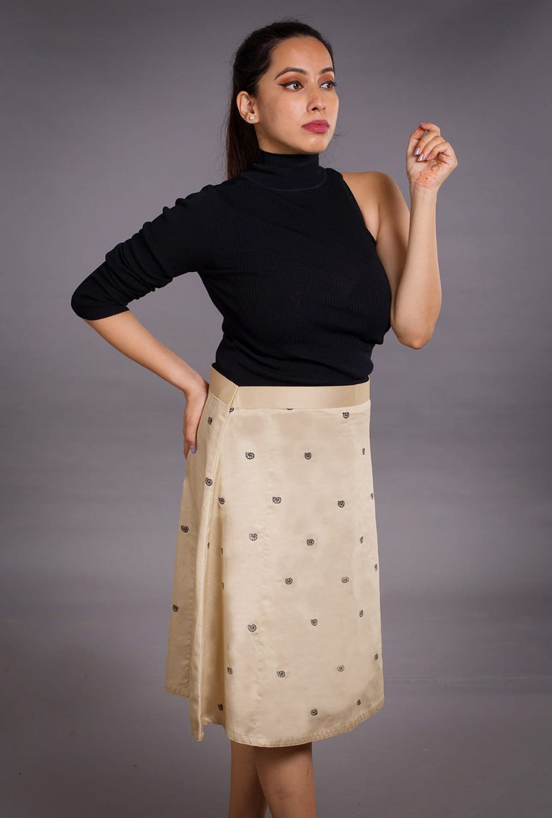 Shell Embroidered Skirt