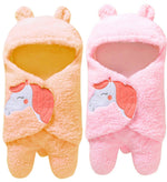 Brandonn Lit Supersoft Wearable Hooded Swaddle Wrapper Cum Baby Sleeping Bag for Babies Pack of 2