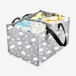 SuperBottoms Diaper Caddy | Diaper Organizer | Generously sized Diaper caddy organizer for crib | ( Sky Stories )
